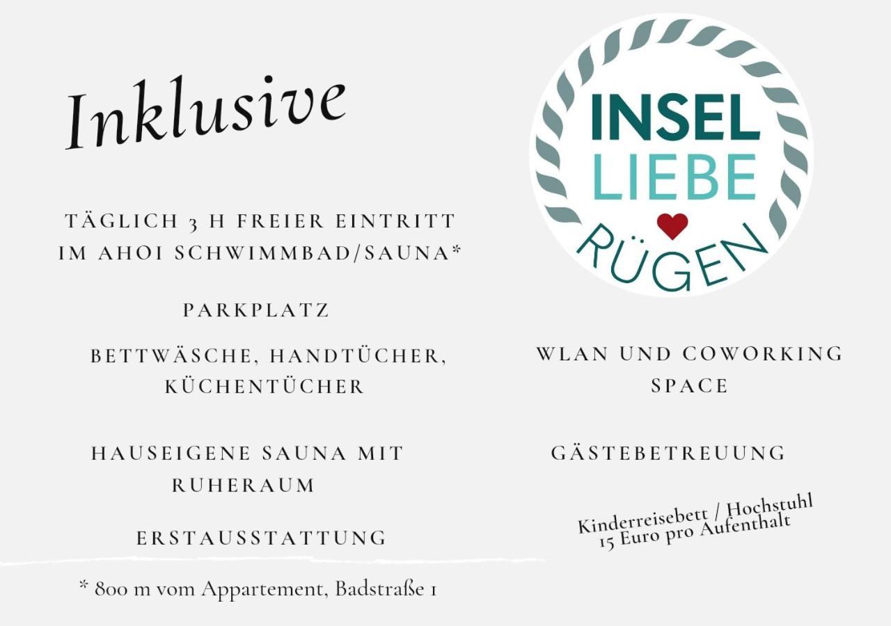 Das Appartement Inselliebe Ruegen Inkl Sauna Und 3H Taeglich Eintritt Ahoi Schwimmbad Sellin  Екстер'єр фото